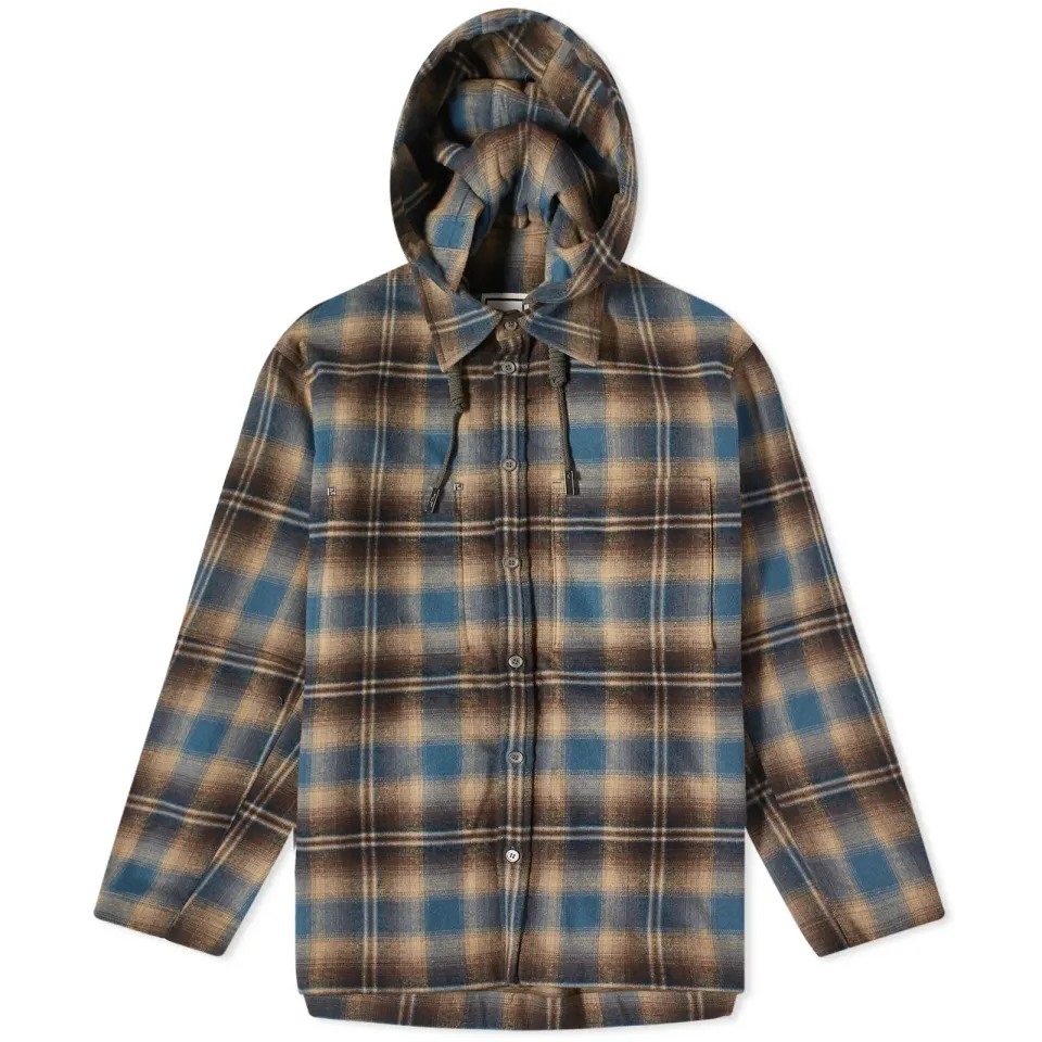 Check Hooded Overshirt