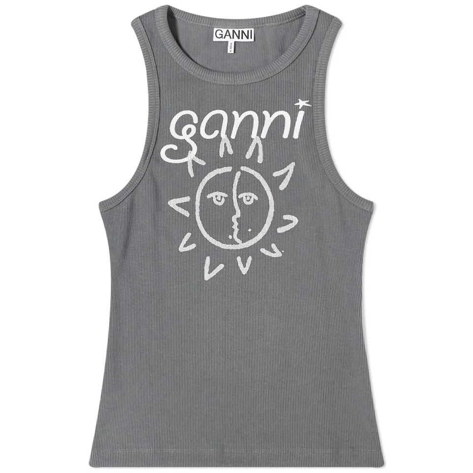 Graphic Rib Sun Tank Top