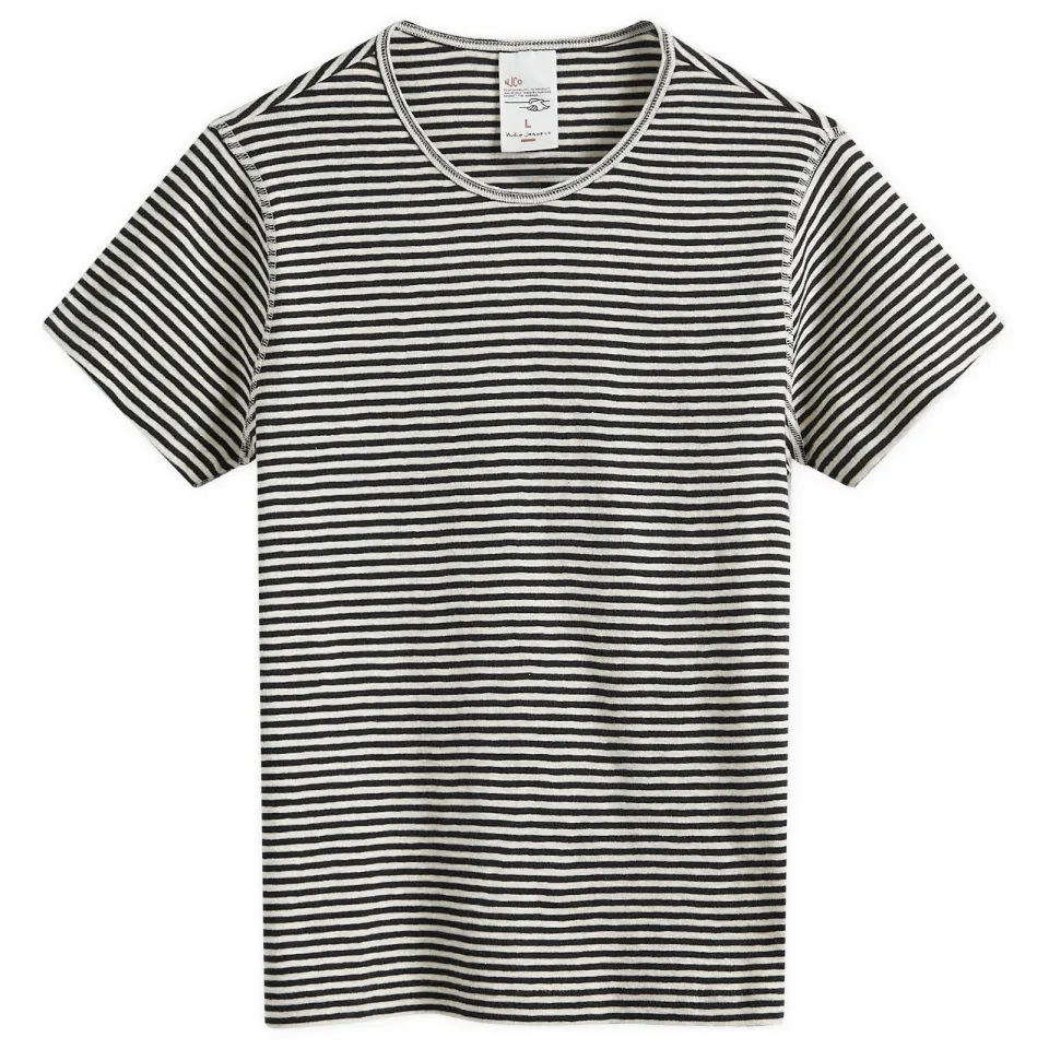 Nudie Eve Stripe Slub T-Shirt