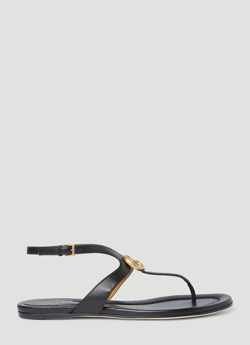 Double G Thong Leather Sandals