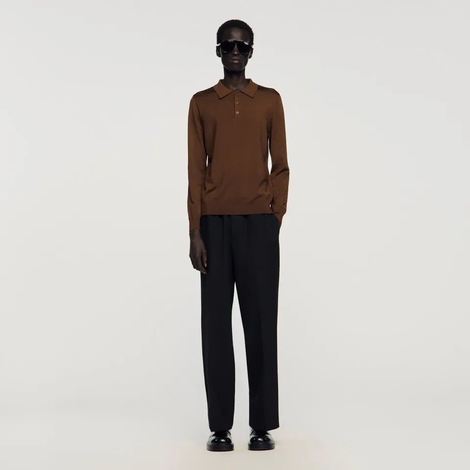 Knit polo shirt