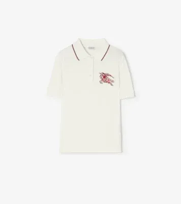 Heart Knight Cotton Polo Shirt in Chalk white
