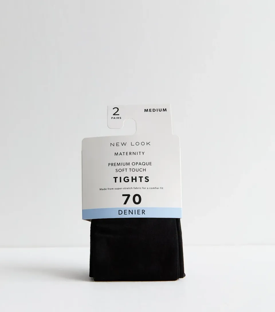 Maternity 2 Pairs of Black Premium Opaque Tights