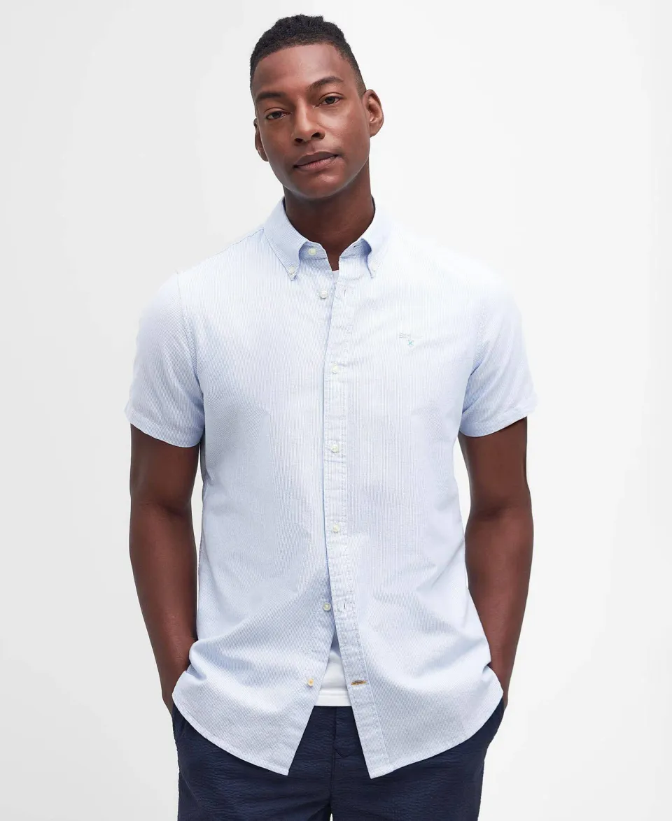 Striped Oxford Tailored Short-Sleeved Shirt