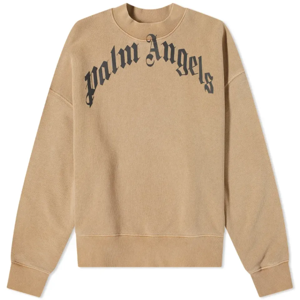 Garment Dyed Curved Logo Crew Sweat