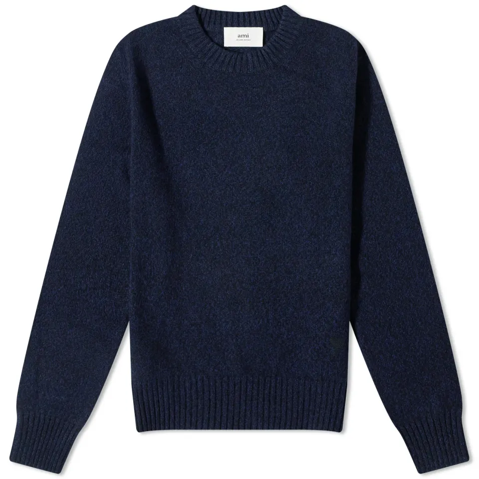 Tonal Heart Cashmere Crew Knit
