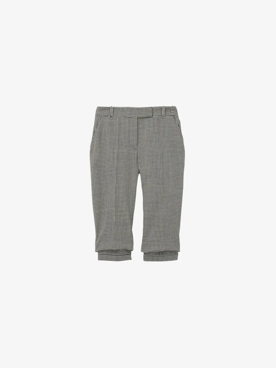 Gingham Check Tailored Capri Trousers