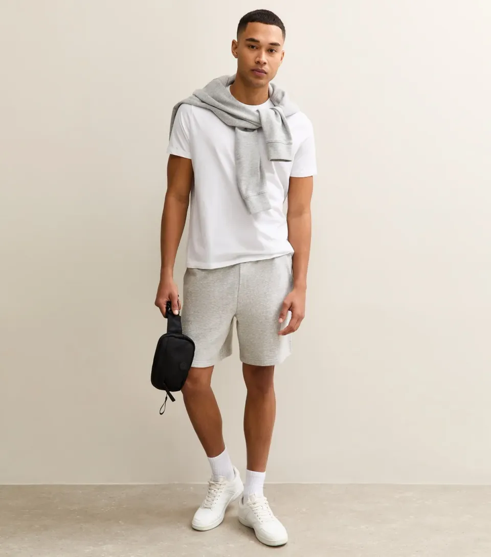 Men's Mid Grey Regular Drawstring Shorts