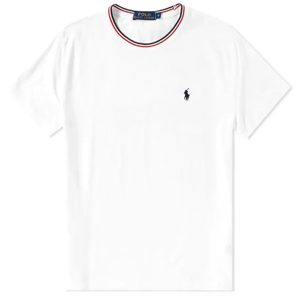 Tricolor Tipped Pique Tee