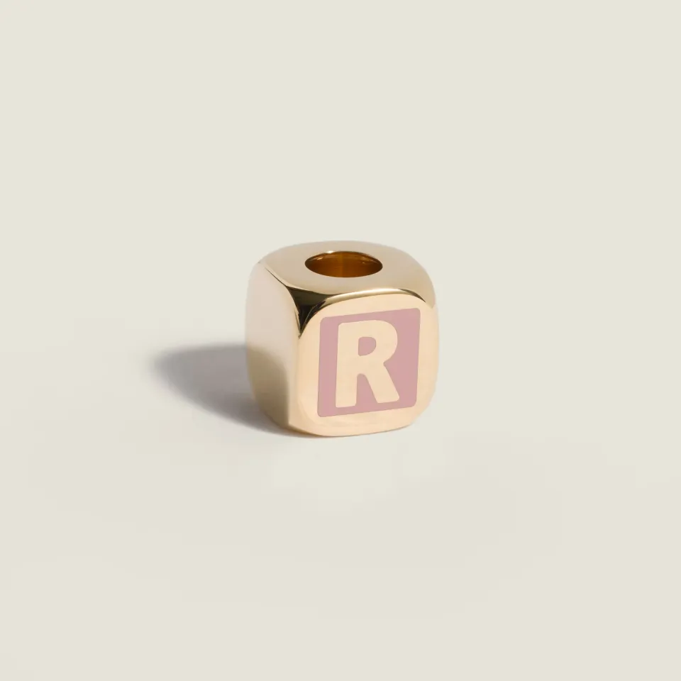 Enameled metal dice charm