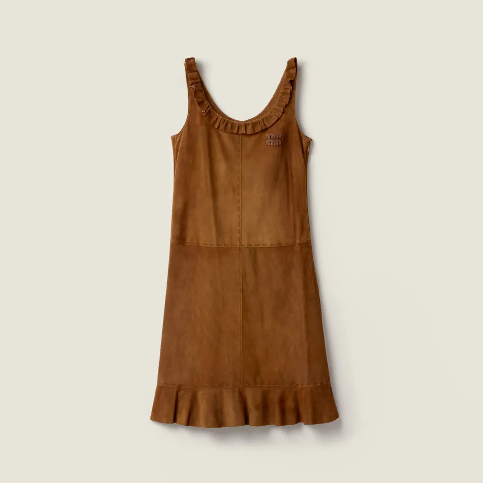 Waxed suede dress