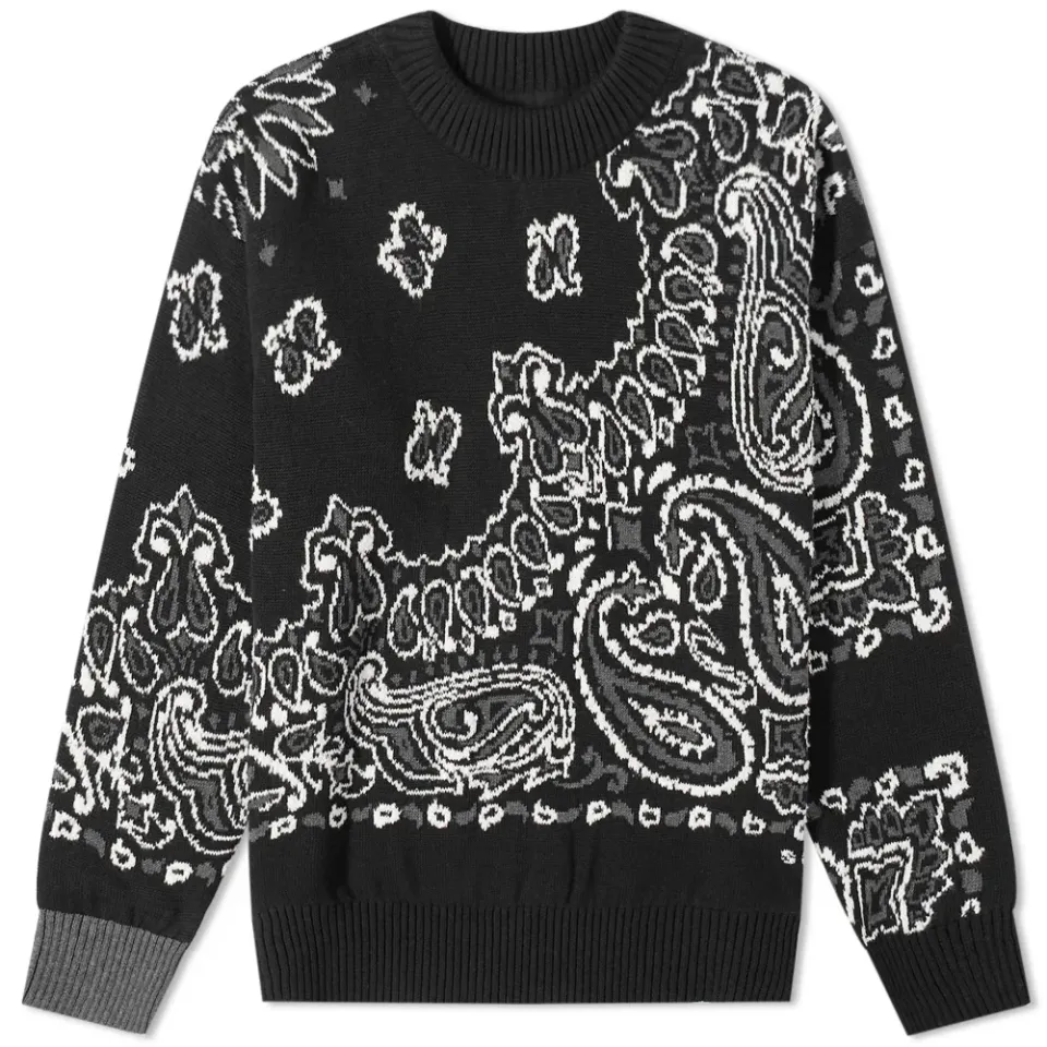 Bandana Jacquard Crew Knit