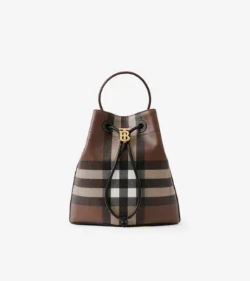 Small TB Bucket Bag in Dark birch brown