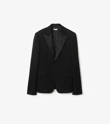Grain de Poudre Wool Tuxedo Jacket in Black