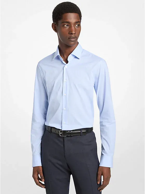 Slim-Fit Stretch Cotton Dress Shirt