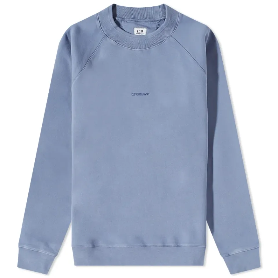 Garment Dyed Centre Logo Crew Sweat