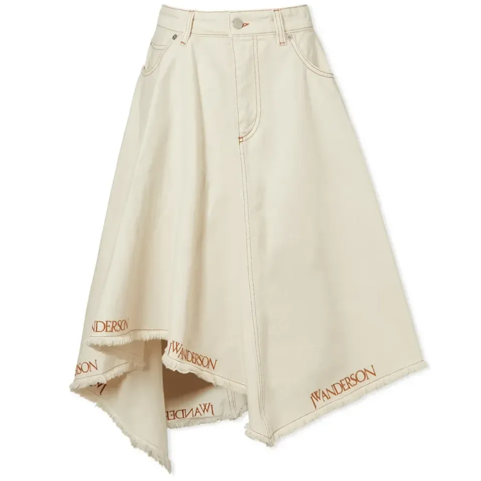 Asymmetric Logo Hem Skirt