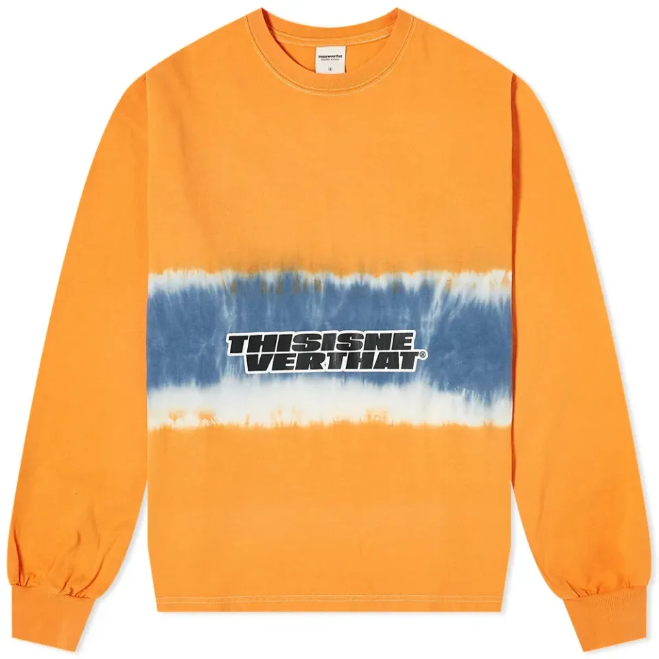 Long Sleeve Striped Tie Dye Tee