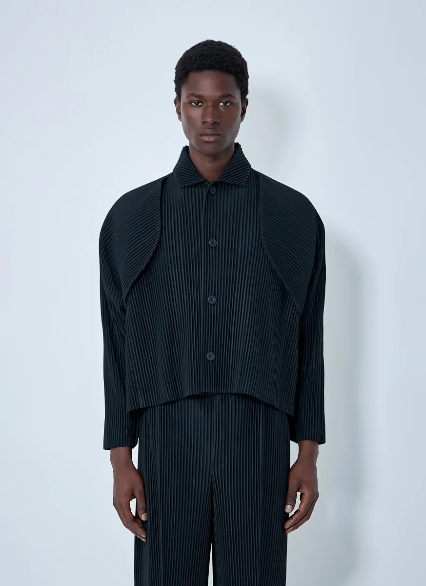 Pleated Button-Up Jacket