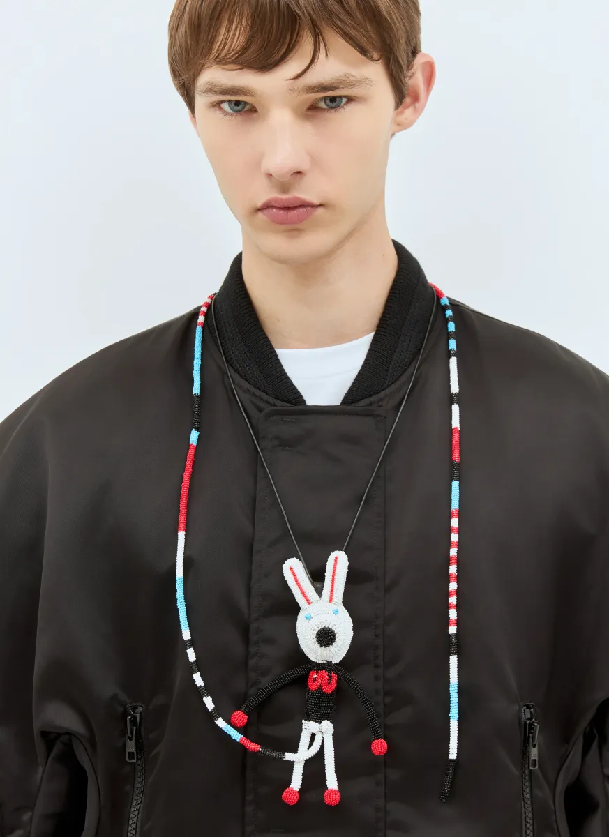 Tube Rabbit Beadded Necklace