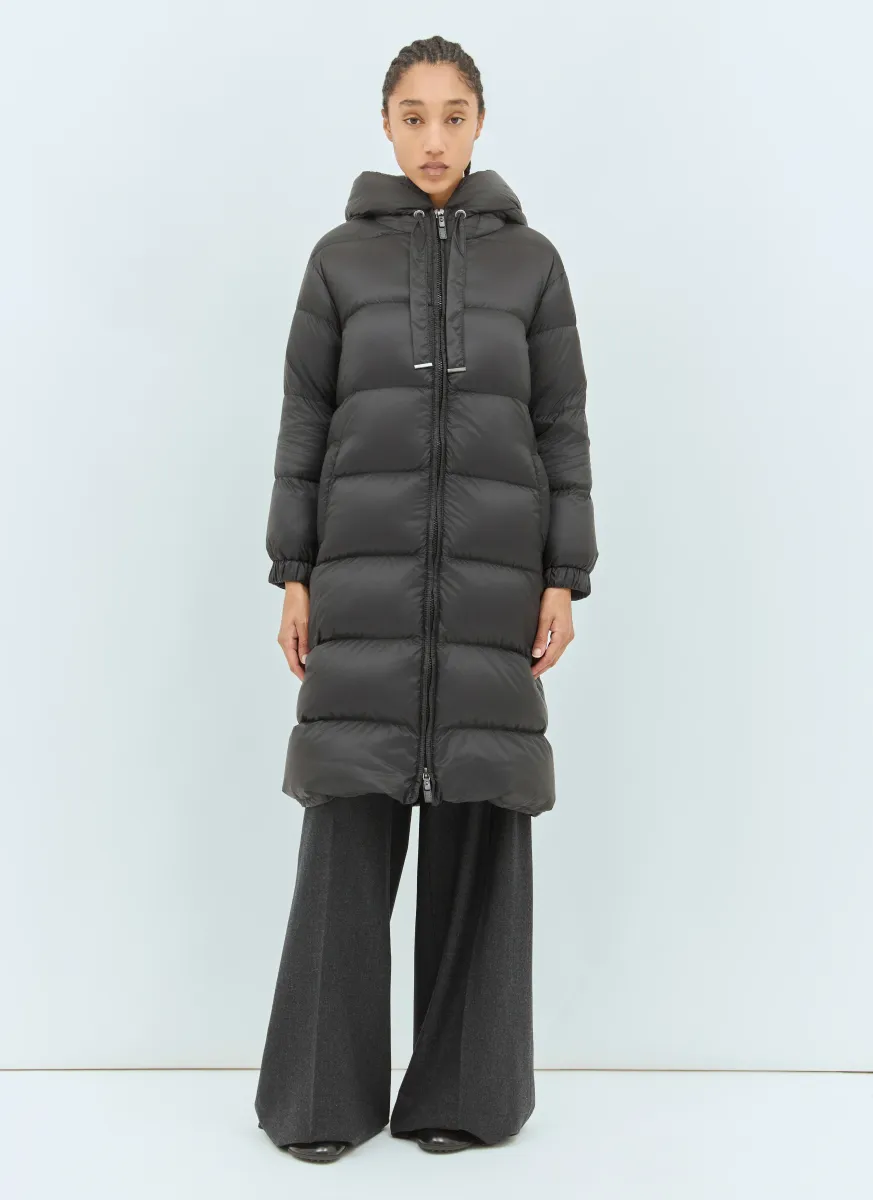 Long Water-Repellent Down Coat