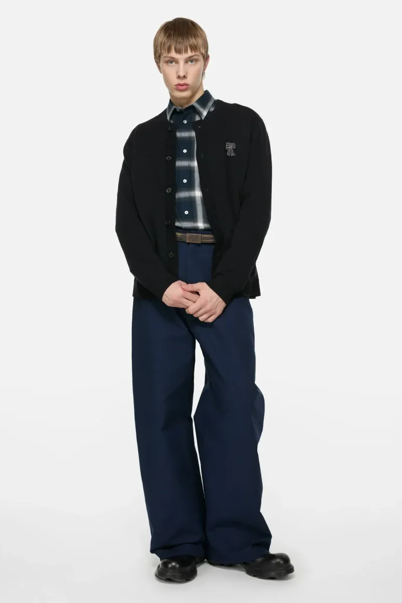 Crewneck bow logo cardigan