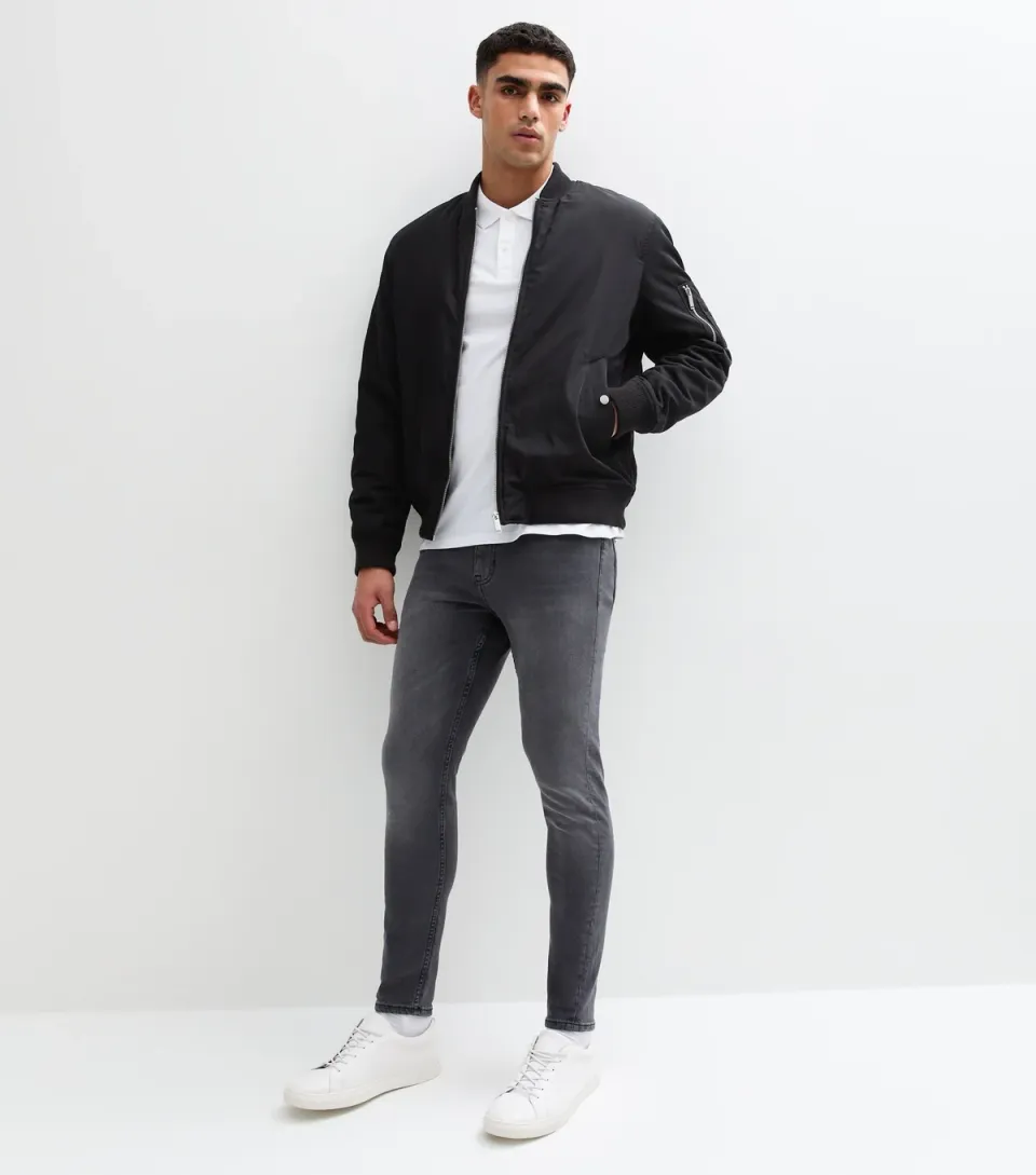 Men's Black Washed Skinny Jeans