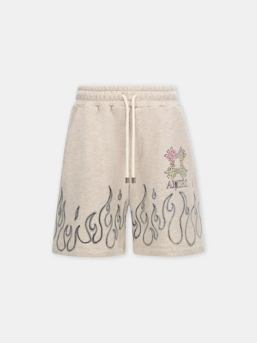MA QUAD FLAMES SWEATSHORT - Ivory