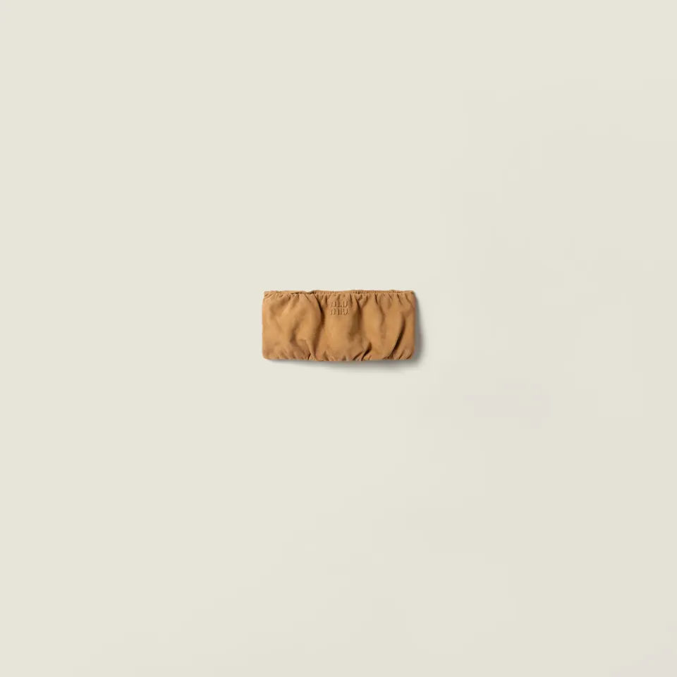 Waxed suede bandeau top