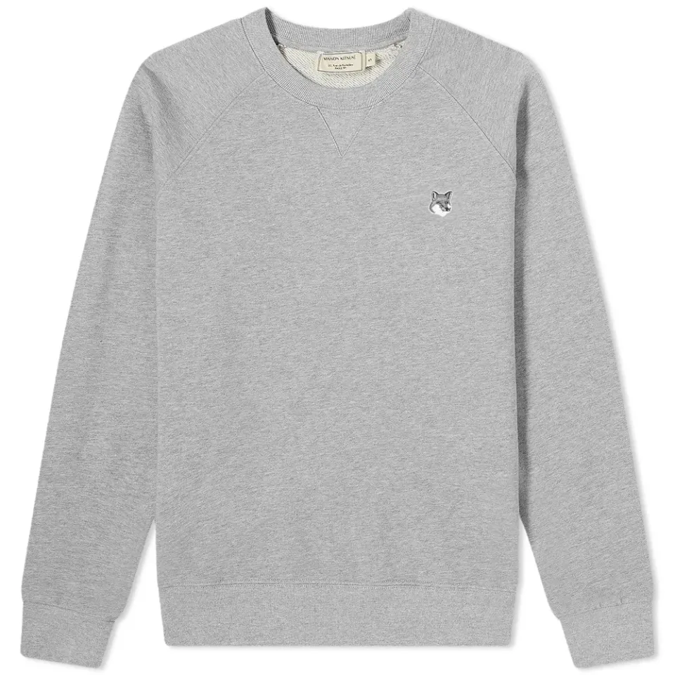 Maison Kitsuné Grey Fox Head Patch Classic Crew Sweat
