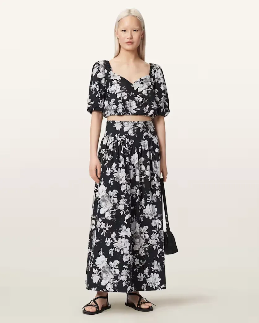 Levy Floral Midi Skirt