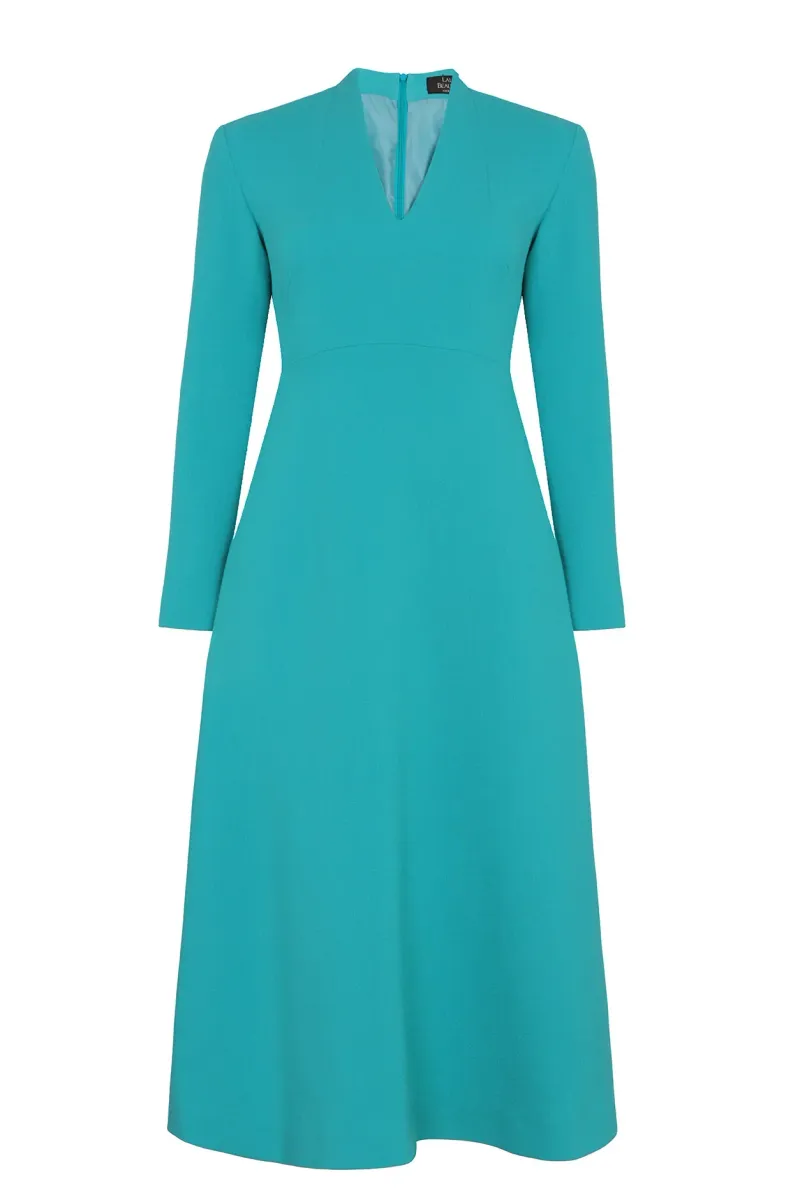 Emilia Dress in Topaz Double Wool Crepe
