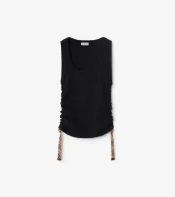 Festival Cotton Blend Tank Top in Black