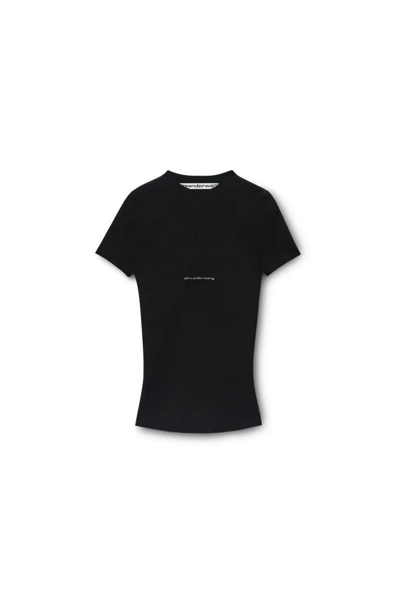 TEXTURED LOGO CREWNECK TOP