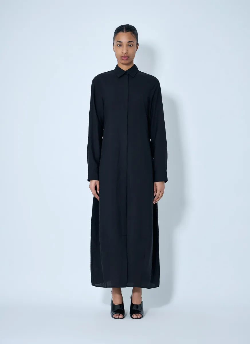Long Button-Down Shirt Dress