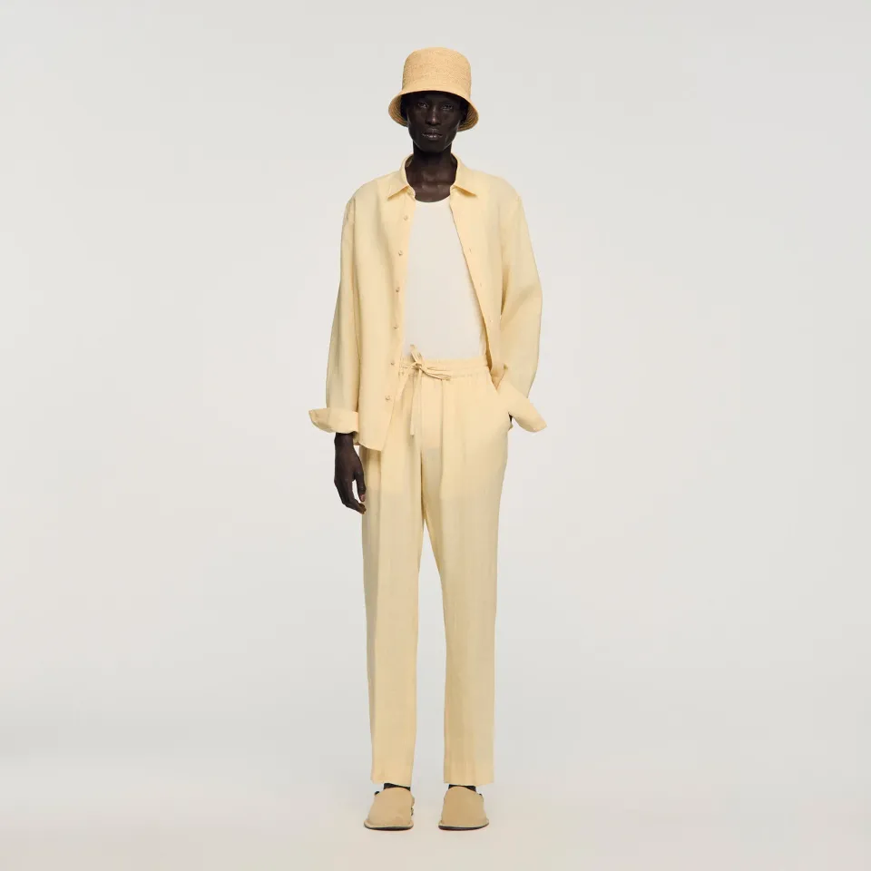 Elasticated linen trousers