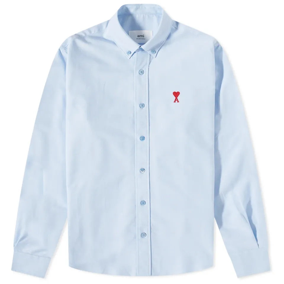 AMI Heart Button Down Oxford Shirt