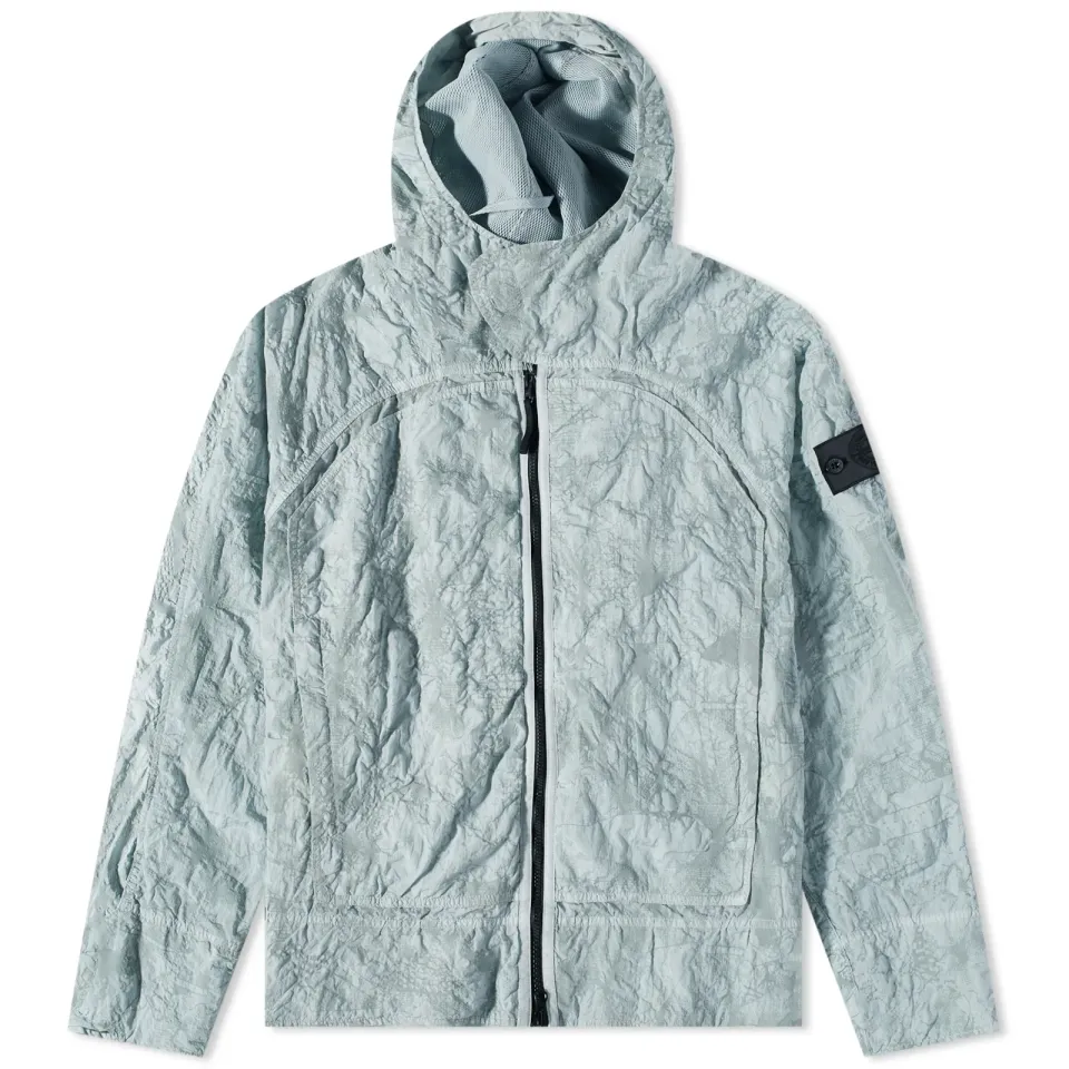 Nylon Metal Waffle Print Parka