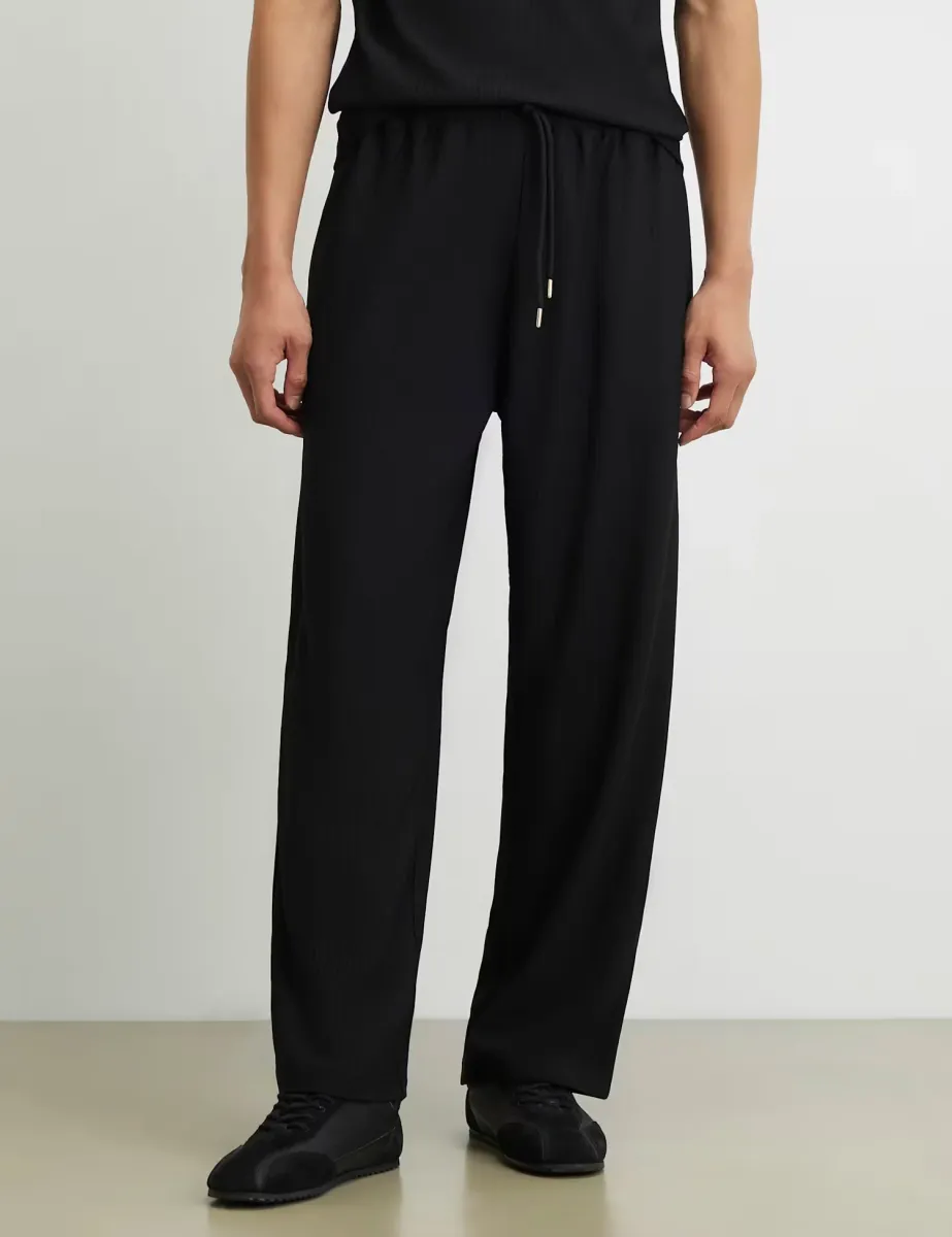 Textured Wide Leg Joggers