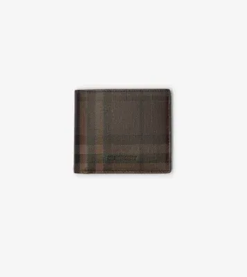 City Check Bifold Wallet in Dark brown