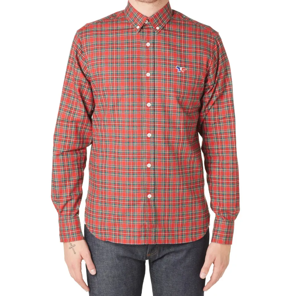 Maison Kitsuné Button Down Classic Tricolour Fox Check Shirt