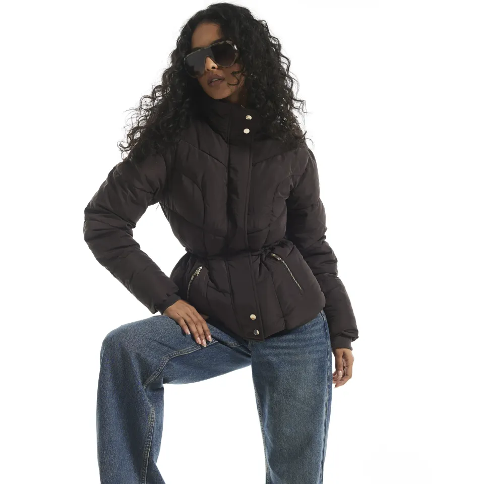Cinched Waist Padded Jacket