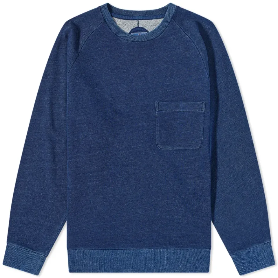 Yarn Dyed Crew Neck Pocket Sweat