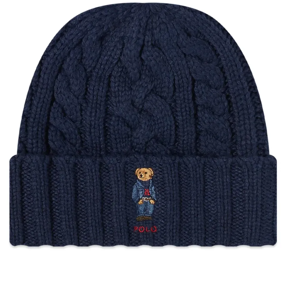 Bear Cable Knit Beanie