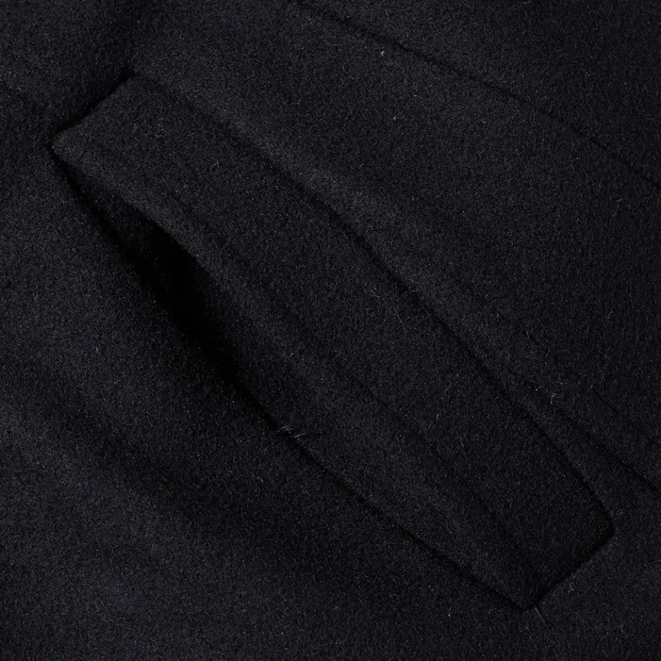 Black Wool Chesterfield Coat