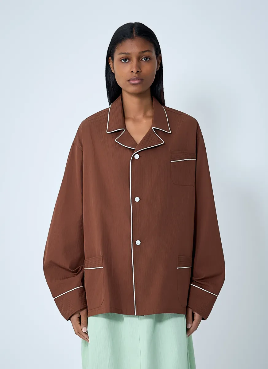 Cotton Shirt With Contrast Trim