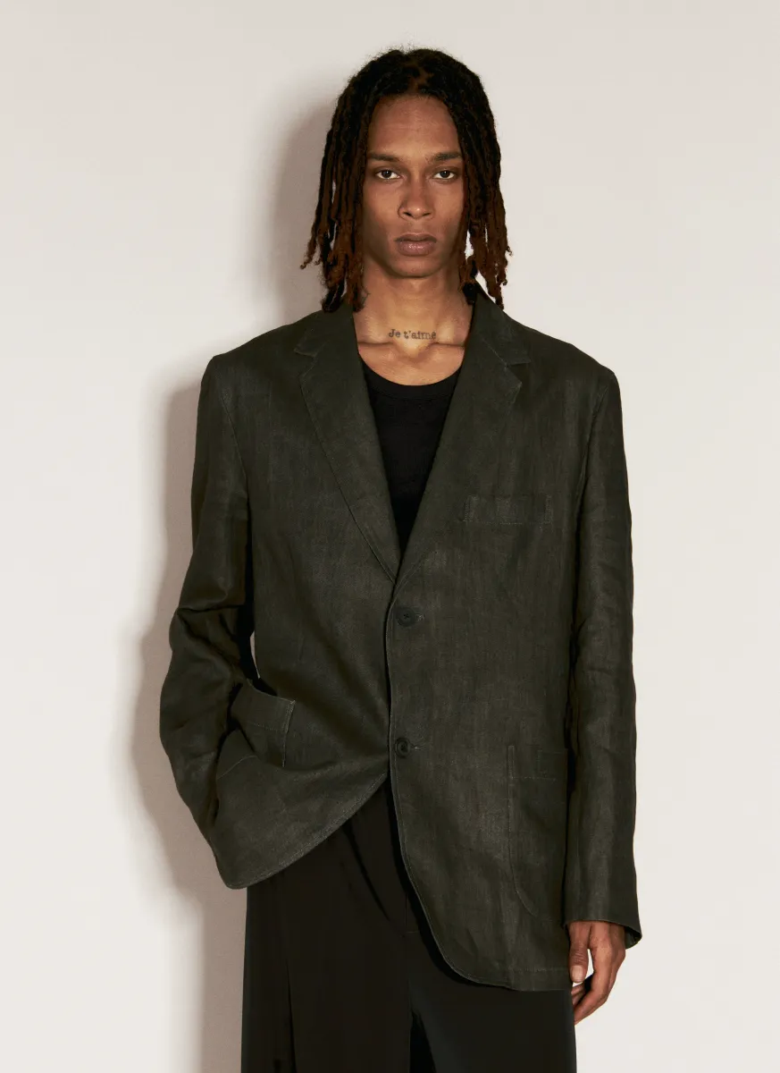Ink-Dyed Linen Blazer