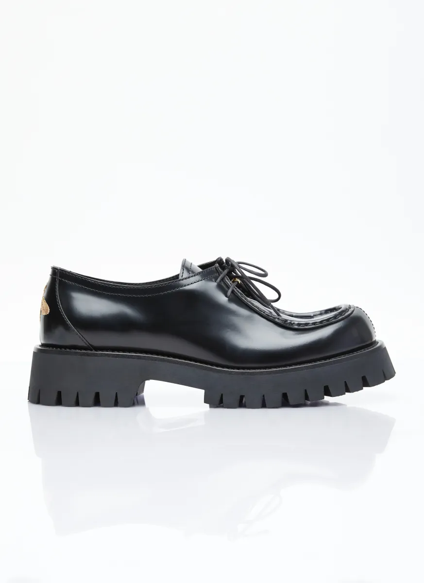 Bee Leather Lace-Up Shoes