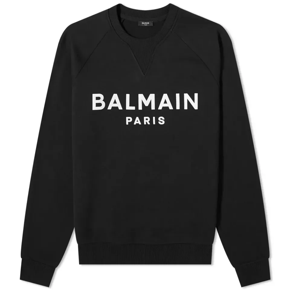 Flocked Logo Crew Sweat
