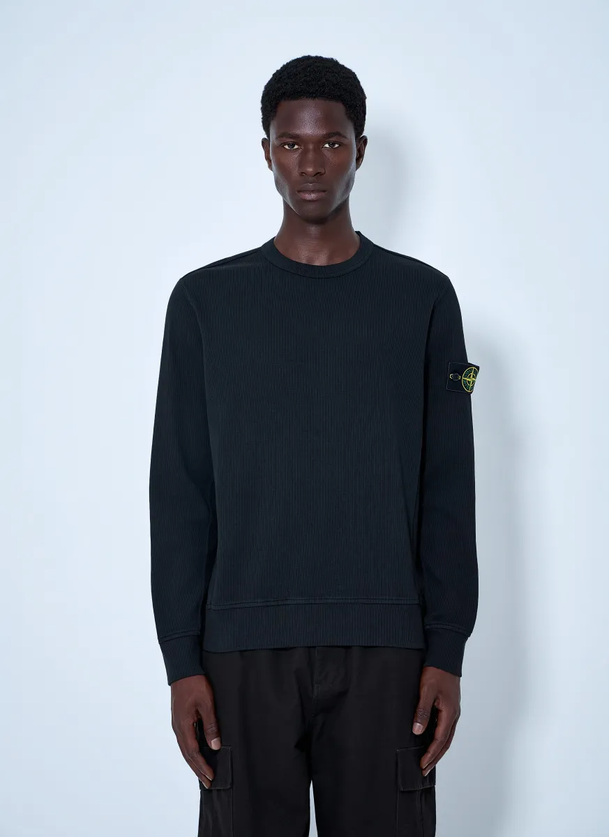 Crewneck Sweatshirt with Logo Patch